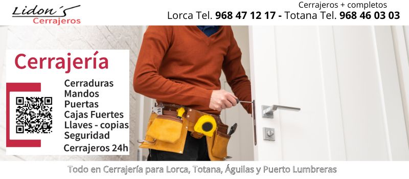 Todo en Cerrajería para Lorca y Totana Águilas y Puerto Lumbreras con Lidons