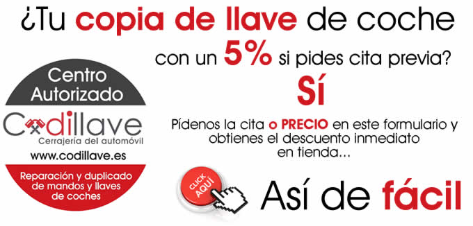 cita previa y precio de copia llave coche codillave