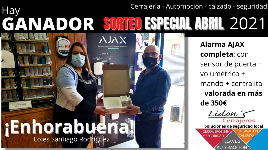Entrega premio sorteo Lorca abril 2021 lidons